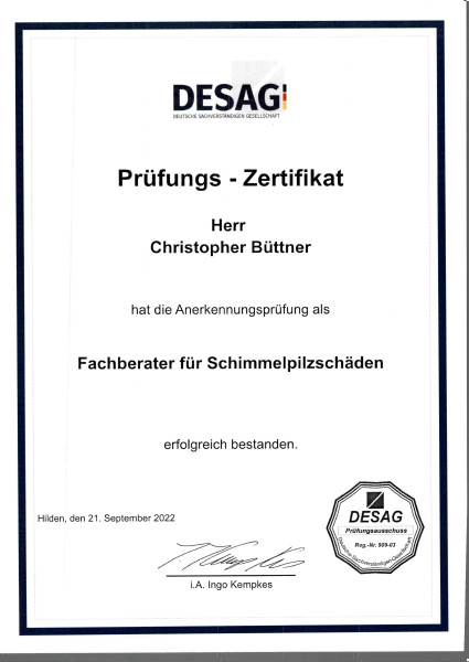 Weiterbildungs Zertifikat der Heilmann Liefke GmbH